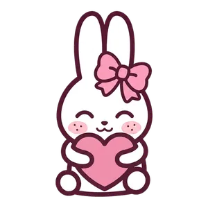 Bloom the bunny hugging a heart